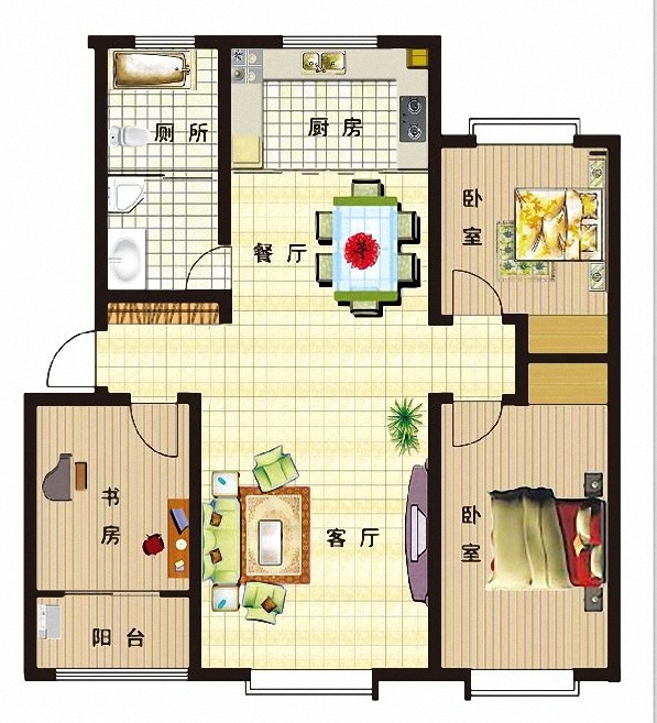 邻里人家·三室一厅·简约·半包11万