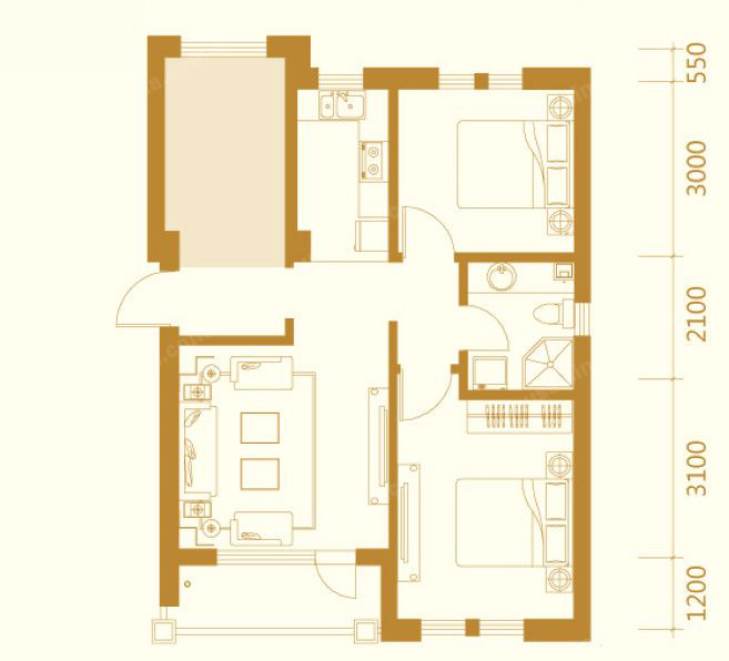 采光度好，简洁明亮的混搭两居室。原木设计，生活如此惬意。