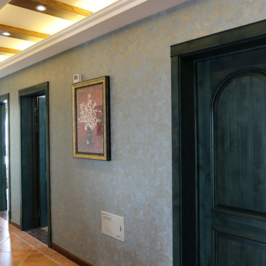 美式孔雀蓝复古走廊设计