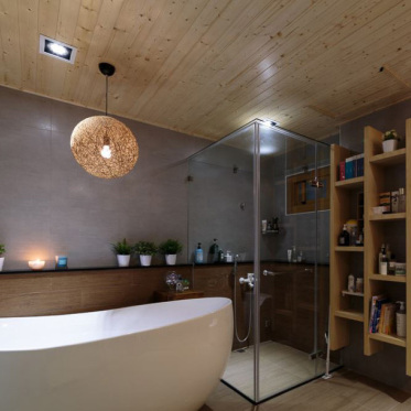 原木风浴室卫生间设计
