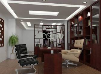 中式风格办公室吊顶装修效果图-中式风格办公室家具图片
