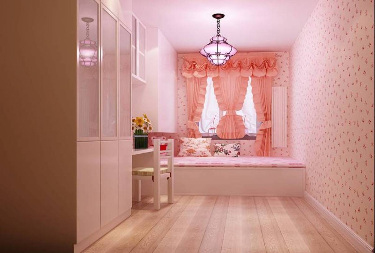 粉色公主风卧室装修效果图