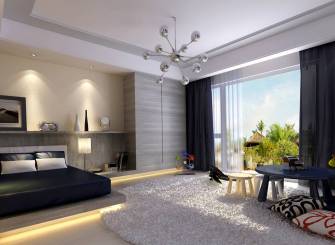 200㎡大户型现代风格卧室吊顶装修效果图-现代风格衣柜图片