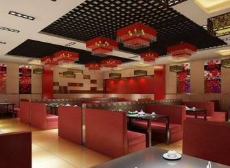 简约中式风格火锅店吊顶装修效果图-简约中式风格吊灯图片
