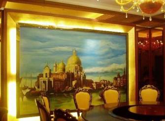 简欧风格酒店壁画装修图片-简欧风格实木餐桌图片