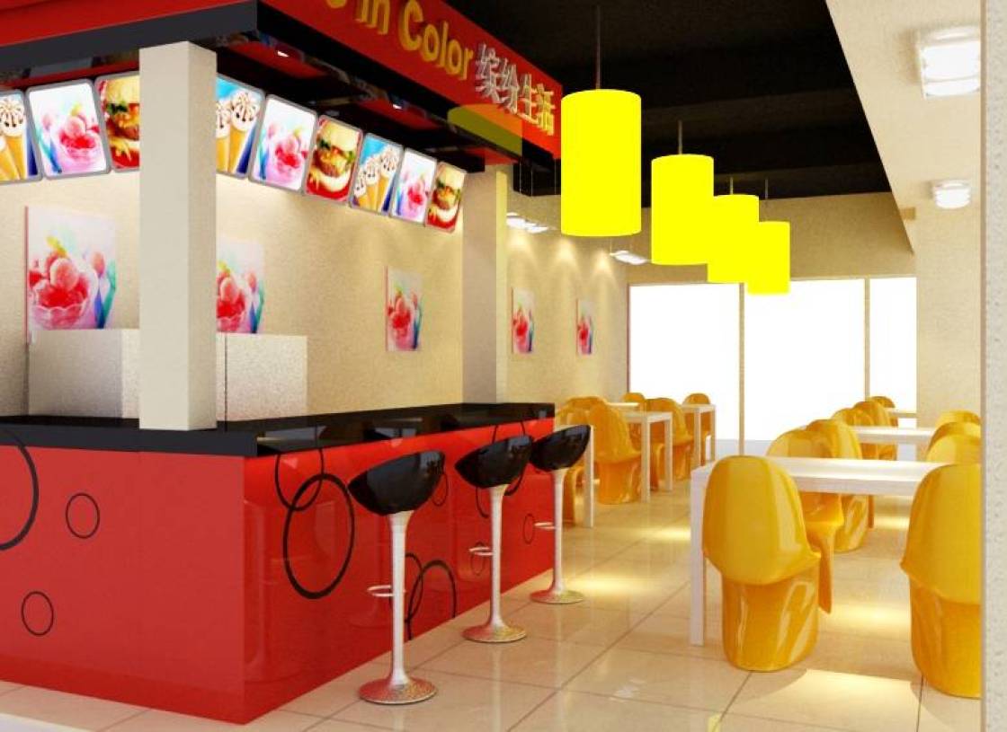 现代风格冷饮店装修效果图-现代风格吊灯图片