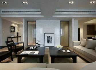 190m²大户型现代简约风格客厅吊顶装修效果图-现代简约风格茶几图片