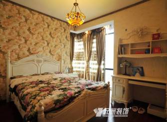 美式风格次卧吊顶装修图,美式风格窗帘图片