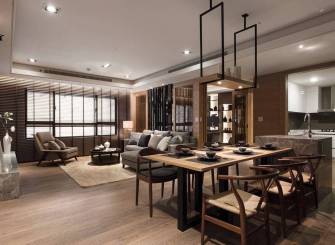 实木原木餐厅家具图片