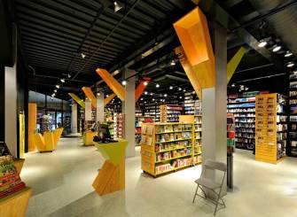 现代风格书店吊顶装修效果图-现代风格书架图片
