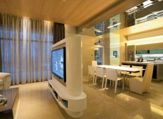 274m²四居室现代简约风格餐厅装修图片-现代简约风格餐桌椅图片