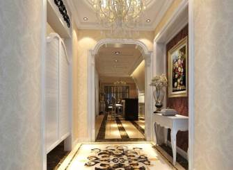 152m²大户型欧式风格玄关吊顶装修效果图-欧式风格吊灯图片