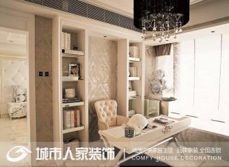 欧式风格大户型书房吊顶装修效果图,欧式风格书桌图片