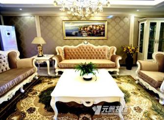 欧式风格大户型客厅沙发背景墙装修图
