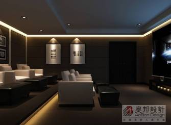 420㎡别墅简约风格家庭影院装修效果图-简约风格沙发图片