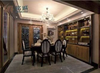简欧风格三室两厅两卫餐厅吊顶装修图片,简欧风格酒柜图片