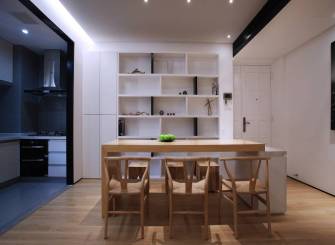 110㎡现代风格两室两厅餐厅背景墙装修图片-现代风格实木家具图片