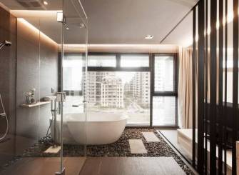 190m²四居现代风格卫生间装修图片,现代风格淋浴花洒图片