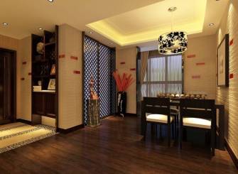 中式风格餐厅造型墙效果图