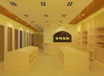 现代风格壁纸店吊顶装修效果图-现代风格展柜图片