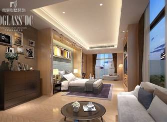 1030m²别墅现代风格卧室吊灯装修效果图-现代风格储物柜图片