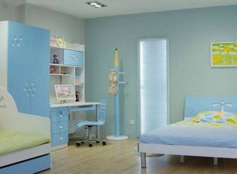 现代风格女生卧室床头背景墙装修效果图-现代风格床图片