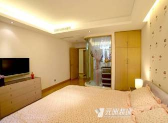 现代风格大户型卧室电视墙装修图,现代风格衣柜图片
