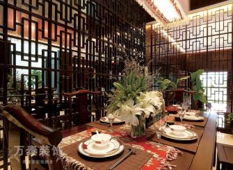 中式风格复式餐厅装修效果图,中式风格餐桌椅图片