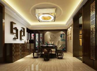 开放式大空间传统餐厅家具图片