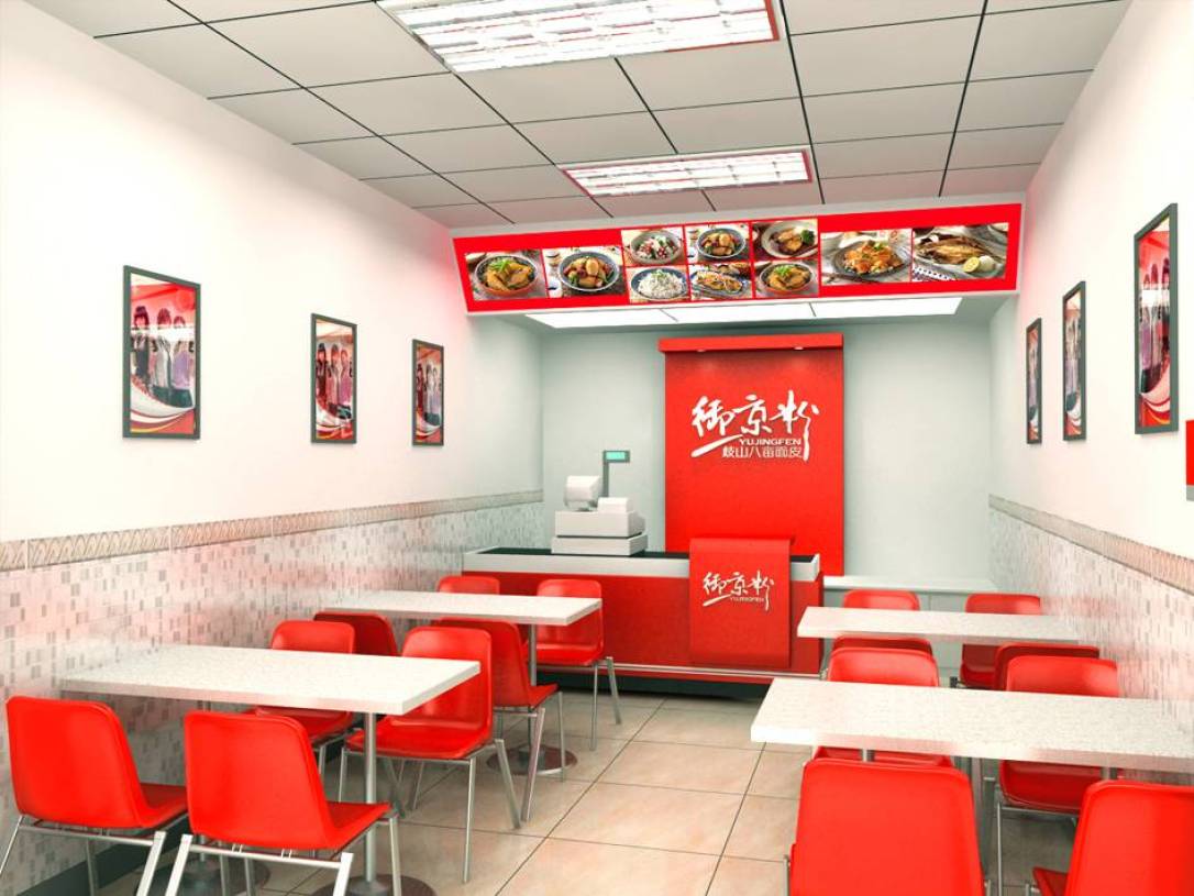 现代风格小吃店装修效果图-现代风格餐桌椅图片