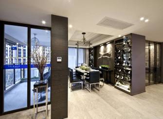 现代风格餐厅背景墙装修效果图-现代风格酒柜图片