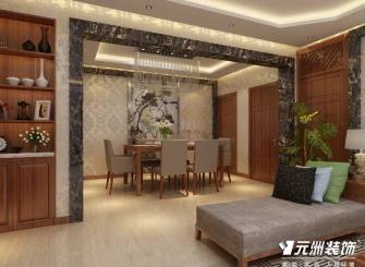 四室两厅中式风格餐厅垭口效果图,中式风格吊顶图片