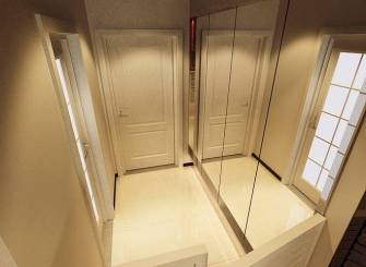 36m²一居室现代风格玄关装修效果图-现代风格穿衣镜图片