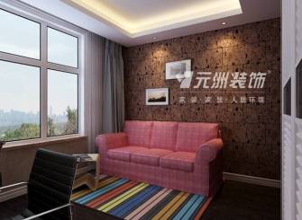 133㎡三居室简约风格书房背景墙装修效果图-简约风格沙发图片