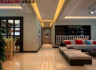 215㎡复式楼简约风格客厅过道吊顶装修效果图-简约风格沙发图片