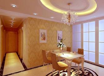 154㎡三居简约欧式风格餐厅吊顶装修效果图-简约欧式风格餐桌餐椅图片