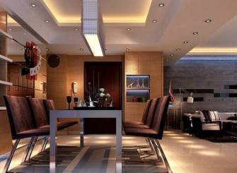 三居现代风格餐厅背景墙装修效果图-现代风格餐厅家具图片
