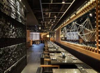 后现代风格烤肉店墙面装修效果图-后现代风格餐台图片