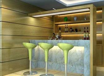 现代风格家庭式酒吧台装修效果图-现代风格吧台椅图片 