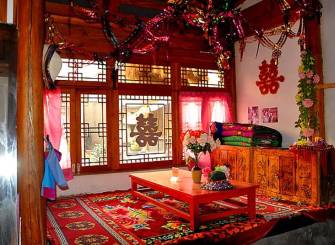 新中式风格婚房装修图片-新中式风格床头柜图片