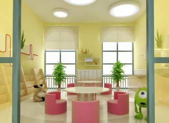 简约风格幼儿园中班墙面布置装修效果图-简约风格椅凳图片