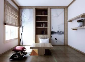 130m²三居室现代简约风格休闲娱乐区装修效果图-现代简约风格榻榻米地台图片