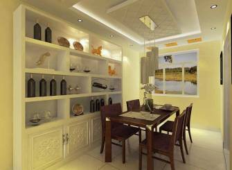 简欧风格餐厅酒柜装修效果图-简欧风格餐桌椅图片