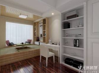 174m²三居室欧式风格书房榻榻米装修效果图-欧式风格书柜图片