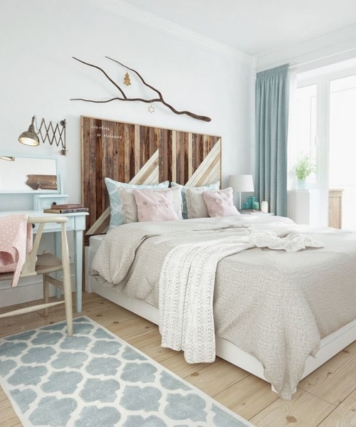 森女系风格的卧室，由浅色系构成，清爽至极。