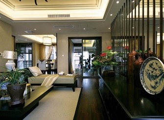 黑色雅致新古典风格客厅美图欣赏