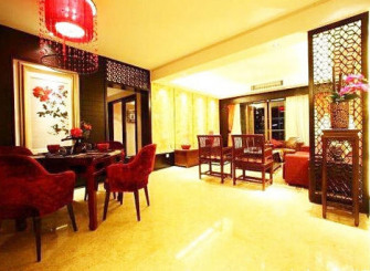 中式风格红色个性餐厅装修效果图