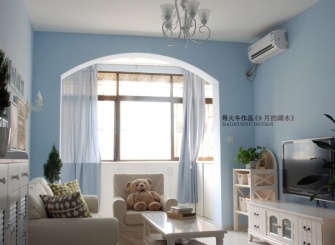 蓝色客厅设计图片