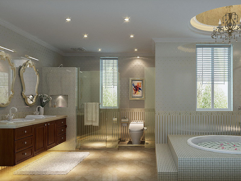整体的洁净素雅，卫生间、淋浴房单独分隔，让功能区更独立  。