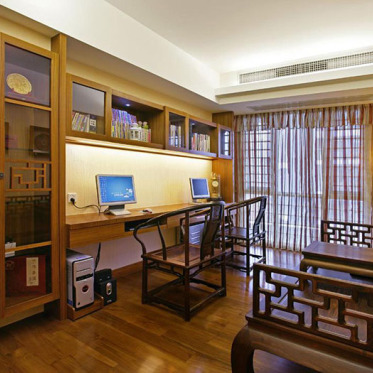 中式复古书柜实景